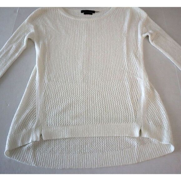 Alice + Olivia Womens Sz XS White Fuzzy Open-Knit High-Low Hem Harpo Sweater $99 - Picture 5 of 7